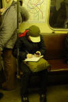 Student on Cell in Subway 
